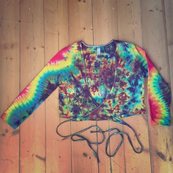 American Apparel Tops - American Apparel Cross Crop Top — Professional Grateful Dead Tie Dye — Size M